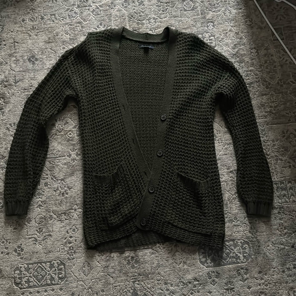 Army green chunky cardigan